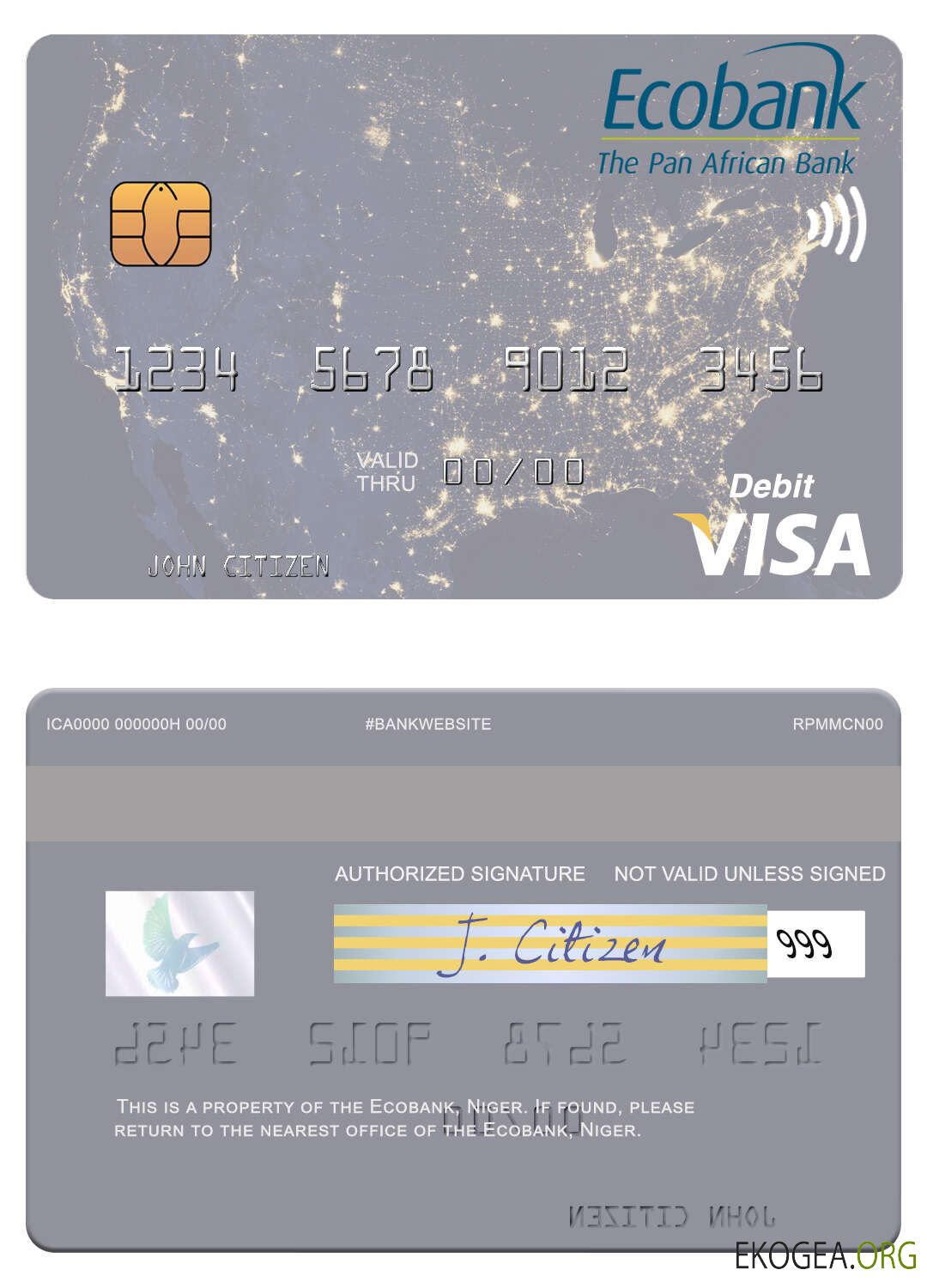 Carte de débit Visa Ecobank Niger